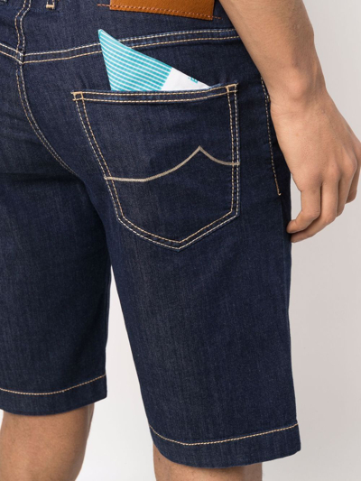 Shop Jacob Cohen Knee-length Denim Shorts In Blue