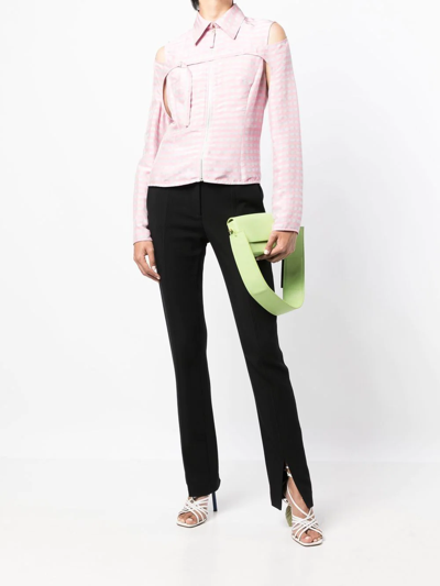 Shop Jacquemus Check Pattern Long Sleeve Shirt In Pink