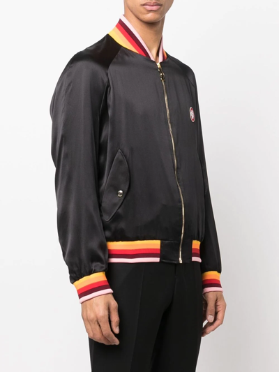 Shop Casablanca Souvenir Masao San Bomber Jacket In Black