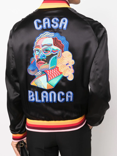 Shop Casablanca Souvenir Masao San Bomber Jacket In Black