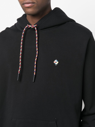 Shop Marcelo Burlon County Of Milan Embroidered-logo Hoodie In Black