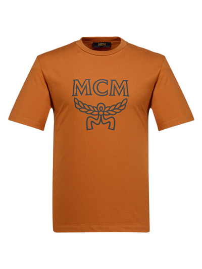 Shop Mcm Men's Collection Logo Short-sleeve T-shirt In Roasted Pecan