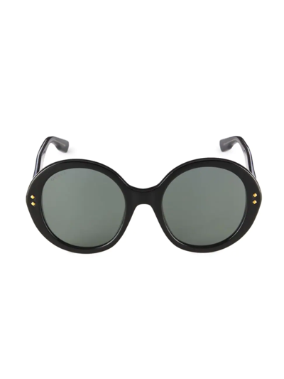 Shop Gucci Women's 54mm Round Sunglasses In Black