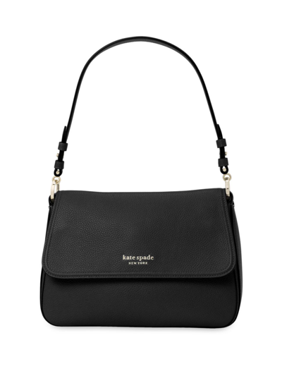 Shop Kate Spade Women's Hudson Convertible Leather Shoulder Bag In Black