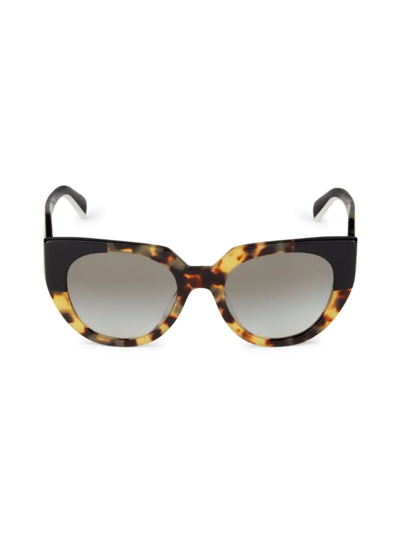 Shop Prada Women's 52mm Cat Eye Sunglasses In Black Tortoise