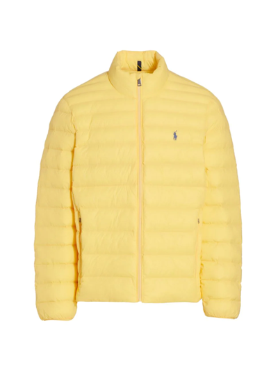Shop Polo Ralph Lauren Men's Packable Rain-repellent Puffer Jacket In Beach Yellow