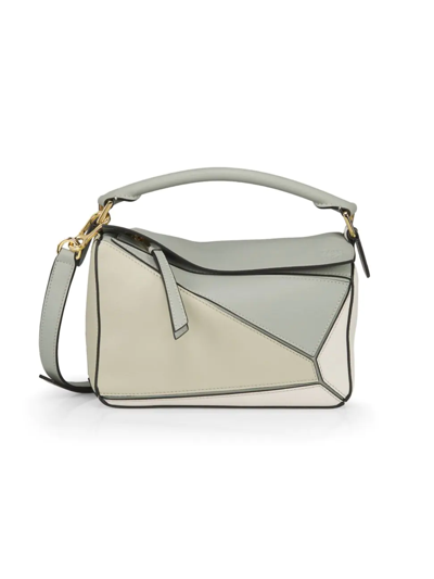 Shop Loewe Women's Small Puzzle Leather Satchel Bag In Ash Grey