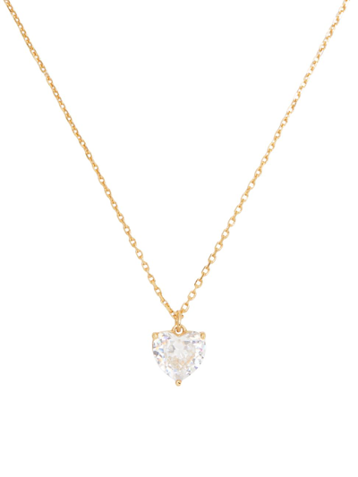 Shop Kate Spade Women's Birthstone Goldtone & Cubic Zirconia Pendant Necklace In Clear