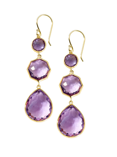 Shop Ippolita Women's Small Crazy 8's 18k Green Gold & Amethyst Drop Earrings In Purple