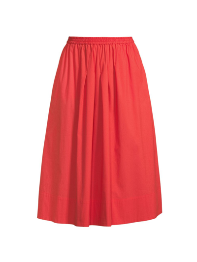 Shop Donna Karan Women's Cotton Full A-line Skirt In Flame