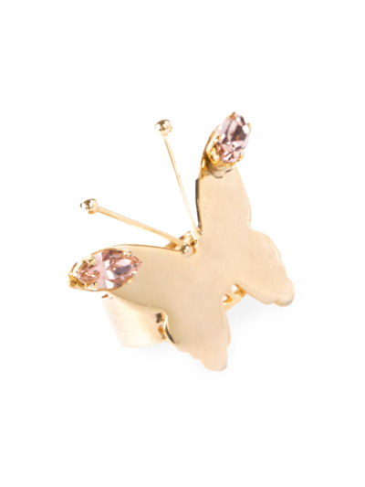 Shop Rosantica Women's Melitea Goldtone & Faux Crystal Butterfly Ring