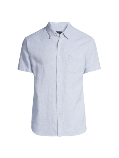 Shop Rails Men's Fairfax Button-up Short-sleeved Shirt In Blue Melange