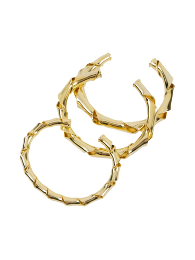 Shop Rosantica Women's Mamba Goldtone Three-piece Cuff Bracelet Set