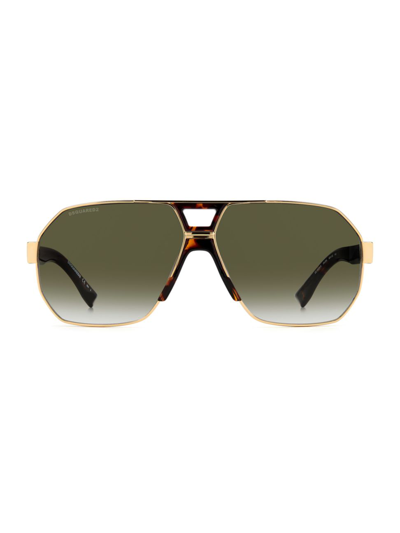 Shop Dsquared2 Men's 63mm Navigator Sunglasses In Gold