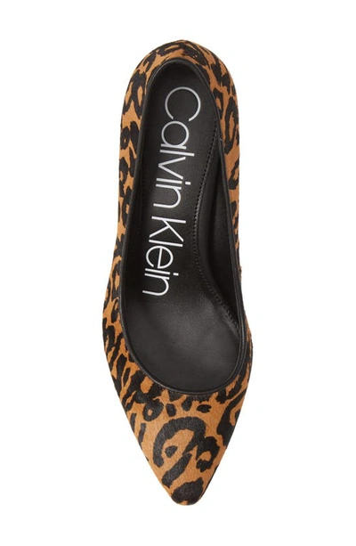 Shop Calvin Klein Nita Pointed Toe Pump In Animal Print Calf Hair