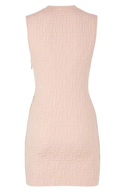 Shop Fendi Ff Embossed Sleeveless Minidress In Grace