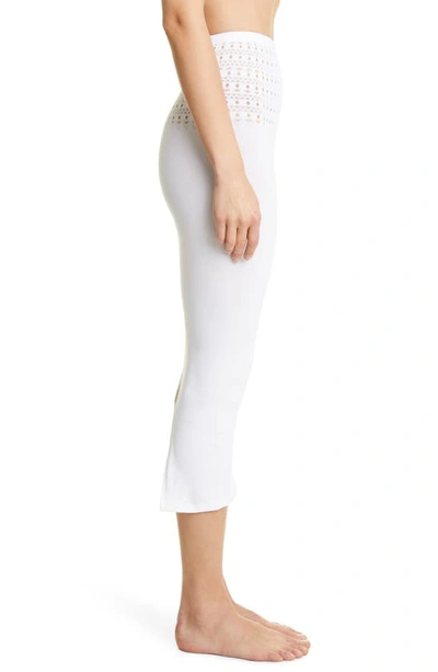 Shop Alaïa Vienne Perforated Seamless Cover-up Tube Skirt In Blanc Optique