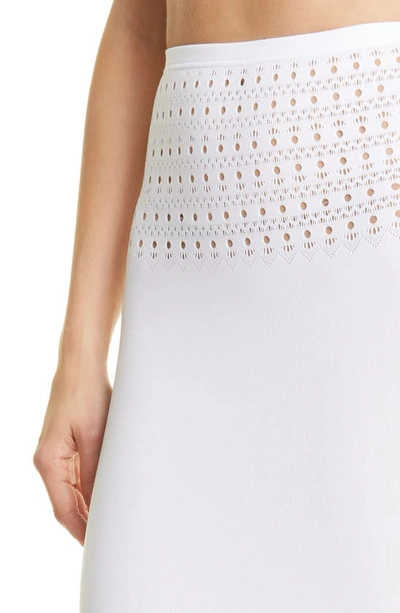 Shop Alaïa Vienne Perforated Seamless Cover-up Tube Skirt In Blanc Optique