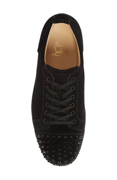 Shop Christian Louboutin Louis Junior Spikes Sneaker In Black/ Black/ Black