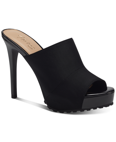 Shop Thalia Sodi Women's Cindie Slide Sandals In Black Stretch Neoprene