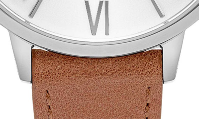 Shop Vincero Eros Leather Strap Watch, 38mm In Silver Caramel