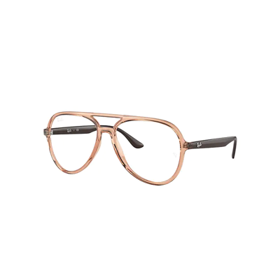 Ray Ban Rb4376v Optics Eyeglasses Dark Brown Frame Clear Lenses Polarized  57-16 In Braun | ModeSens