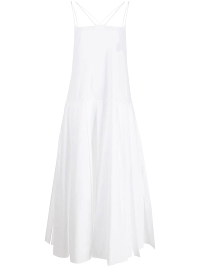 Shop Khaite Cotton Long Dress In White
