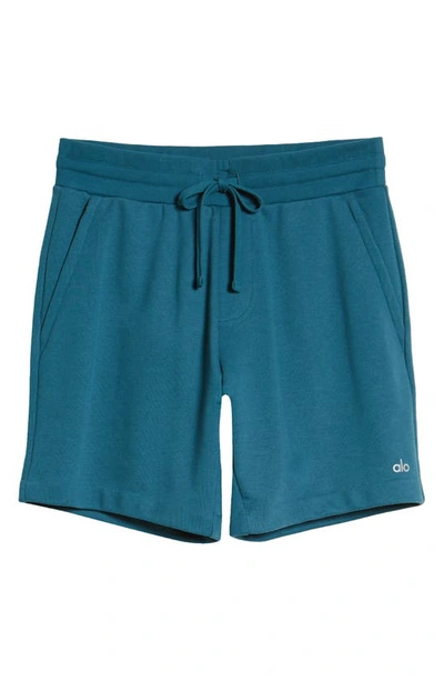 Shop Alo Yoga Chill Shorts In Mineral Blue