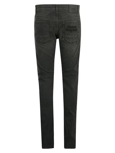Shop Alexander Mcqueen Fitted Classic Jeans In Black Washed