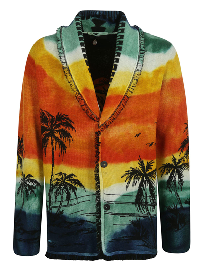 Shop Alanui Paradise Island Icon Cardigan In Multicolor