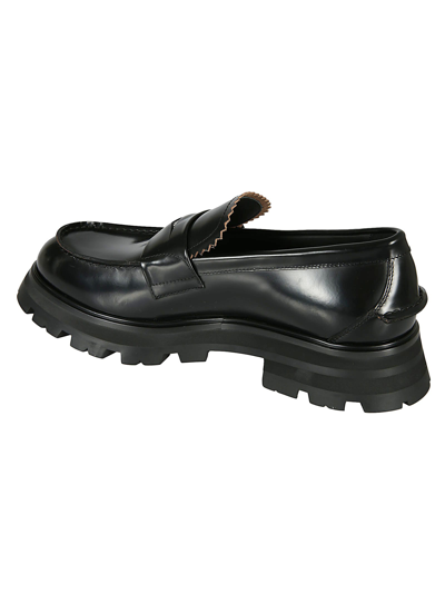 Shop Alexander Mcqueen Platform Loafers In Black/silver