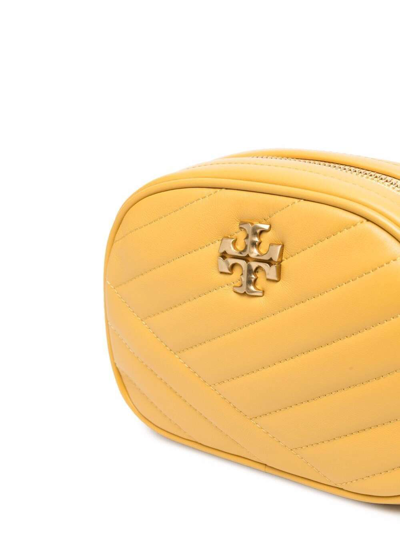Shop Tory Burch Womans Kira Chevron Yellow Leather Crossbody Bag