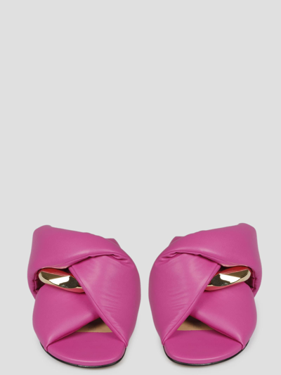 Shop Jw Anderson Chain Sandals In Pink & Purple
