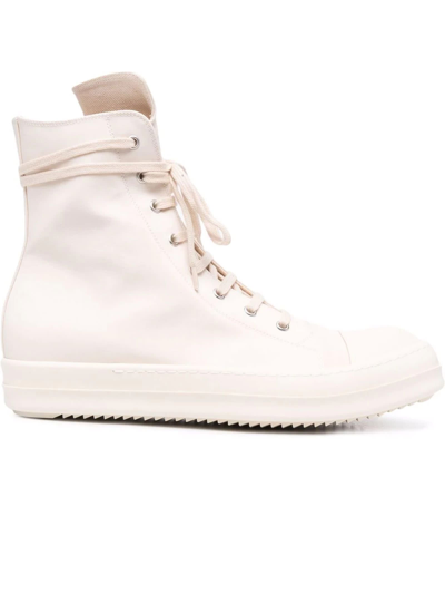 Shop Drkshdw White Canvas High-top Sneakers In Latte