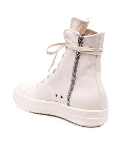 Shop Drkshdw White Canvas High-top Sneakers In Latte