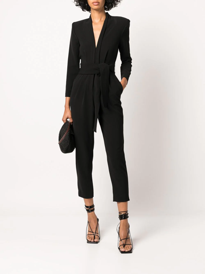A.l.c Kieran Belted Crepe Jumpsuit In Black