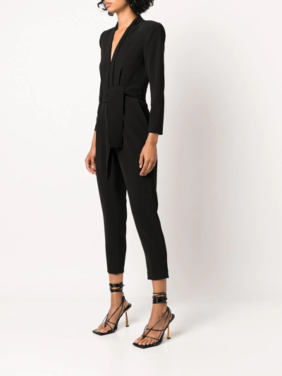 A.l.c Kieran Belted Crepe Jumpsuit In Black