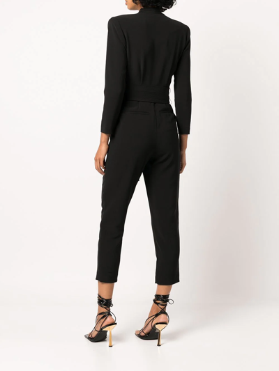 A.l.c Kieran Belted Crepe Jumpsuit In Black