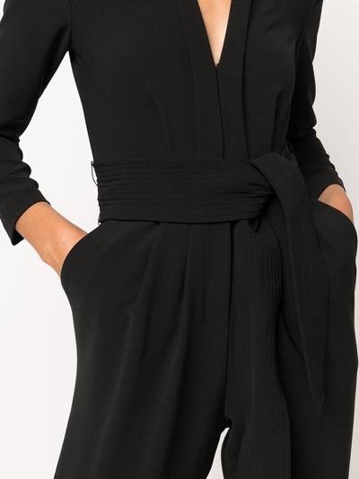 A.l.c Kieran Belted Crepe Jumpsuit In Black