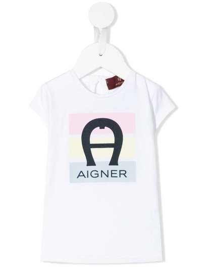 Shop Aigner Logo-print T-shirt In White