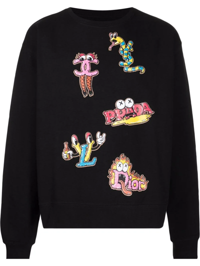 Domrebel Luxury Brand Graphic-print Sweatshirt In Black