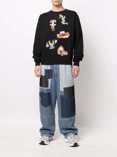 Domrebel Luxury Brand Graphic-print Sweatshirt In Black