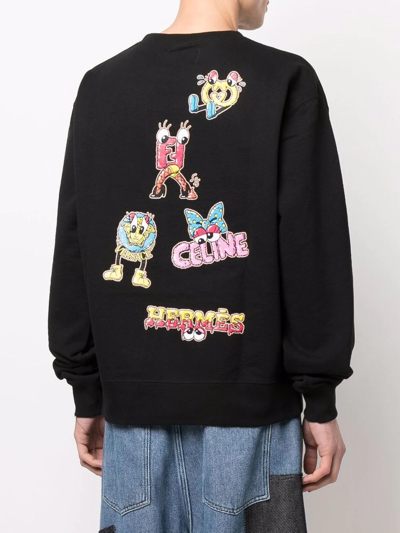 Domrebel Luxury Brand Graphic-print Sweatshirt In Black