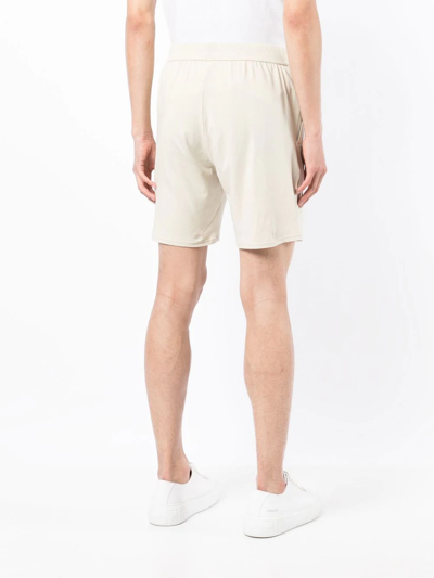 Shop Hugo Boss Identity Logo-print Shorts In Neutrals