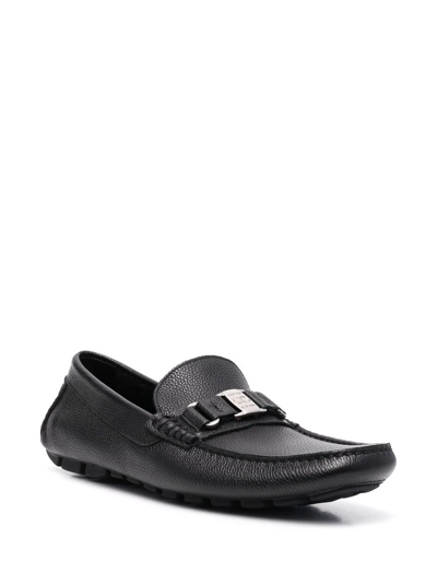 Shop Casadei Buckle-detail Leather Loafers In Black