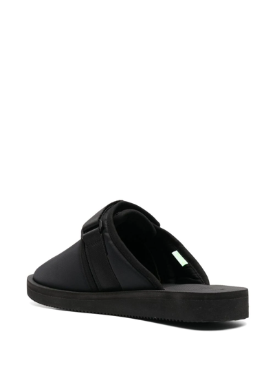 Suicoke Logo Patch Slippers In Black
