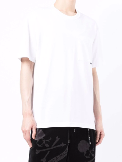 Shop Mastermind Japan Skull Print Pocket T-shirt In White