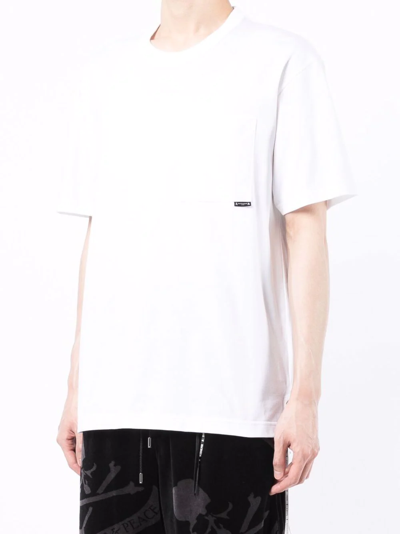 Shop Mastermind Japan Skull Print Pocket T-shirt In White