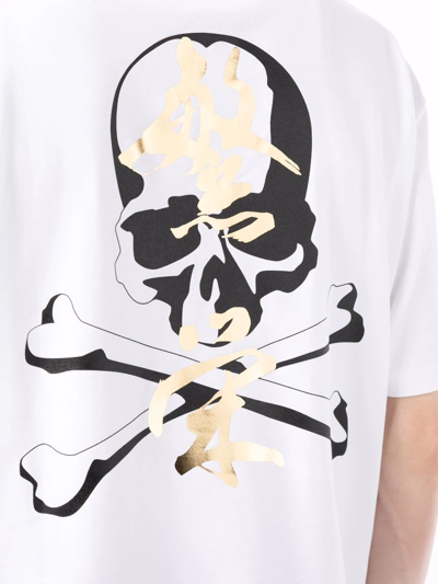 Shop Mastermind Japan Skull Print Pocket T-shirt In White