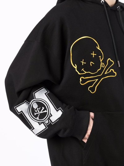 Shop Mastermind Japan Embroidered Slogan Hoodie In Black